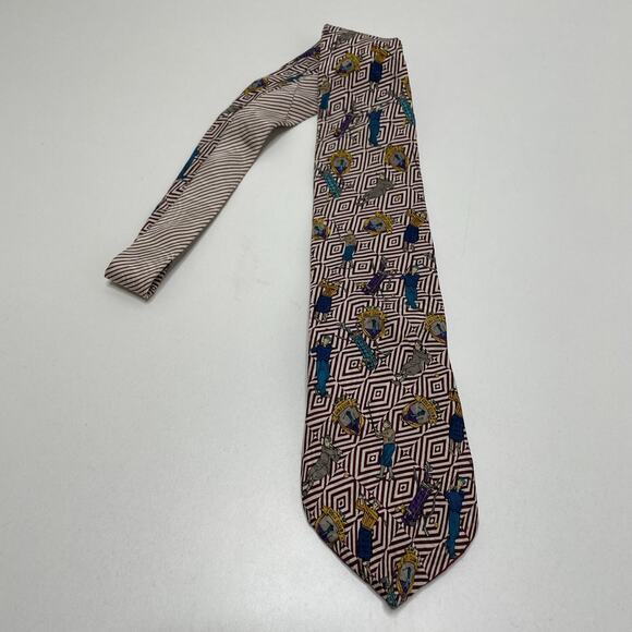 Accents Isaac Zelcer 100% Silk Necktie Tie Golfer Golf Balls Clubs Bags Novelty - Picture 5 of 8